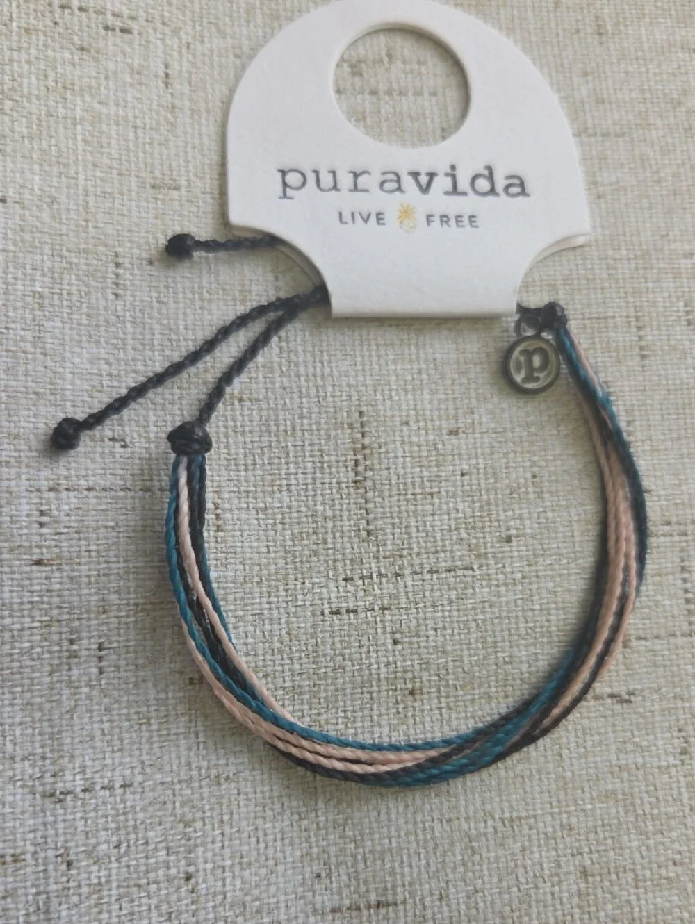 Pura Vida Teal, Blush and Black Multi-Strand Friendship Bracelet